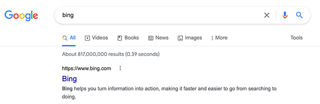 Would Google Use Bing's Index When It Has No Results? No Way.